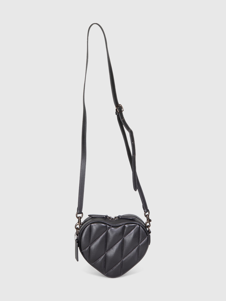 Coach Black Leather Heart Quilted Bag