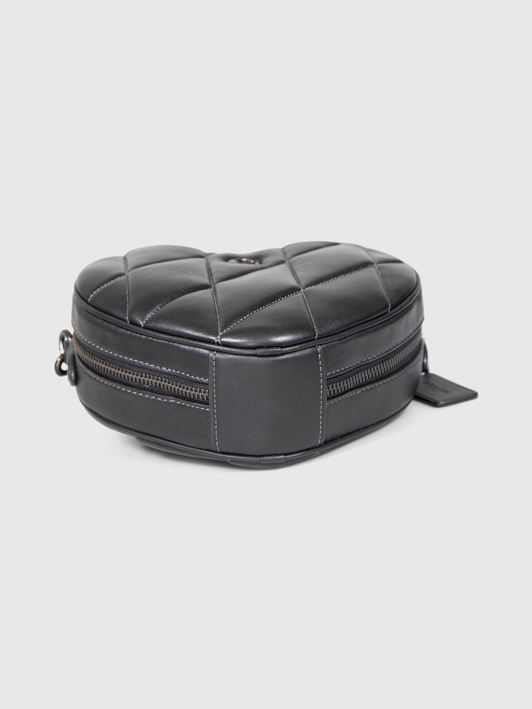 Coach Black Leather Heart Quilted Bag