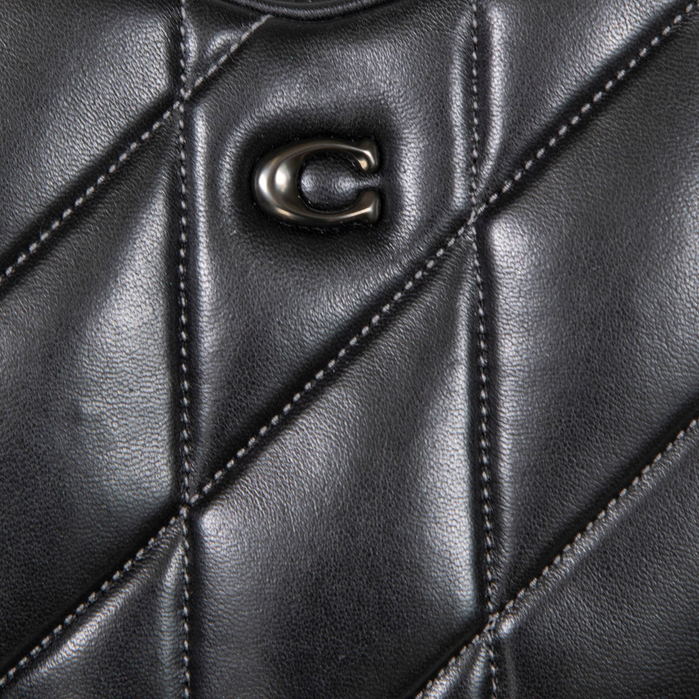 Coach Black Leather Heart Quilted Bag