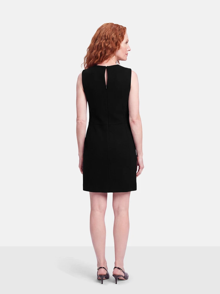 Max Mara Black Wool Sleeveless Knee Length Dress