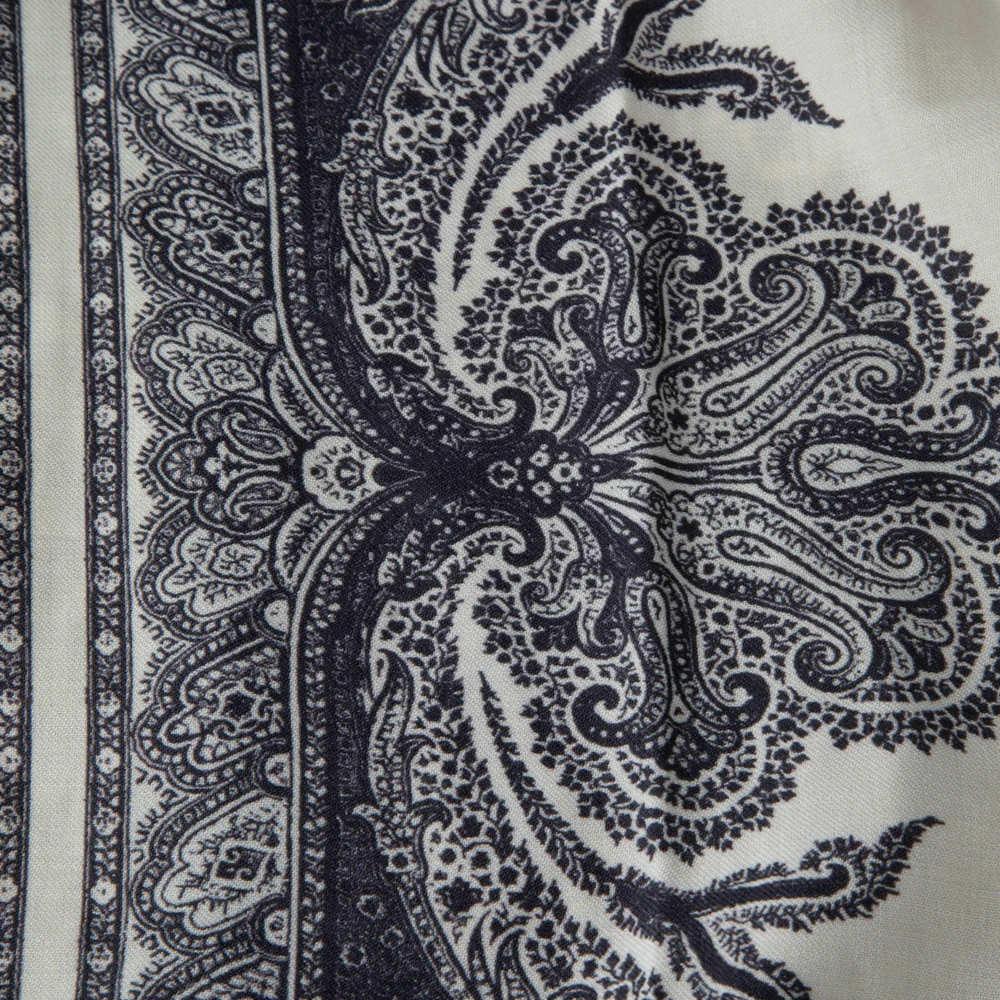 Etro Grey Wool Paisley Mini Dress