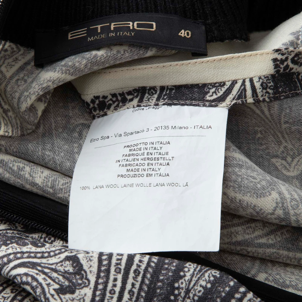 Etro Grey Wool Paisley Mini Dress