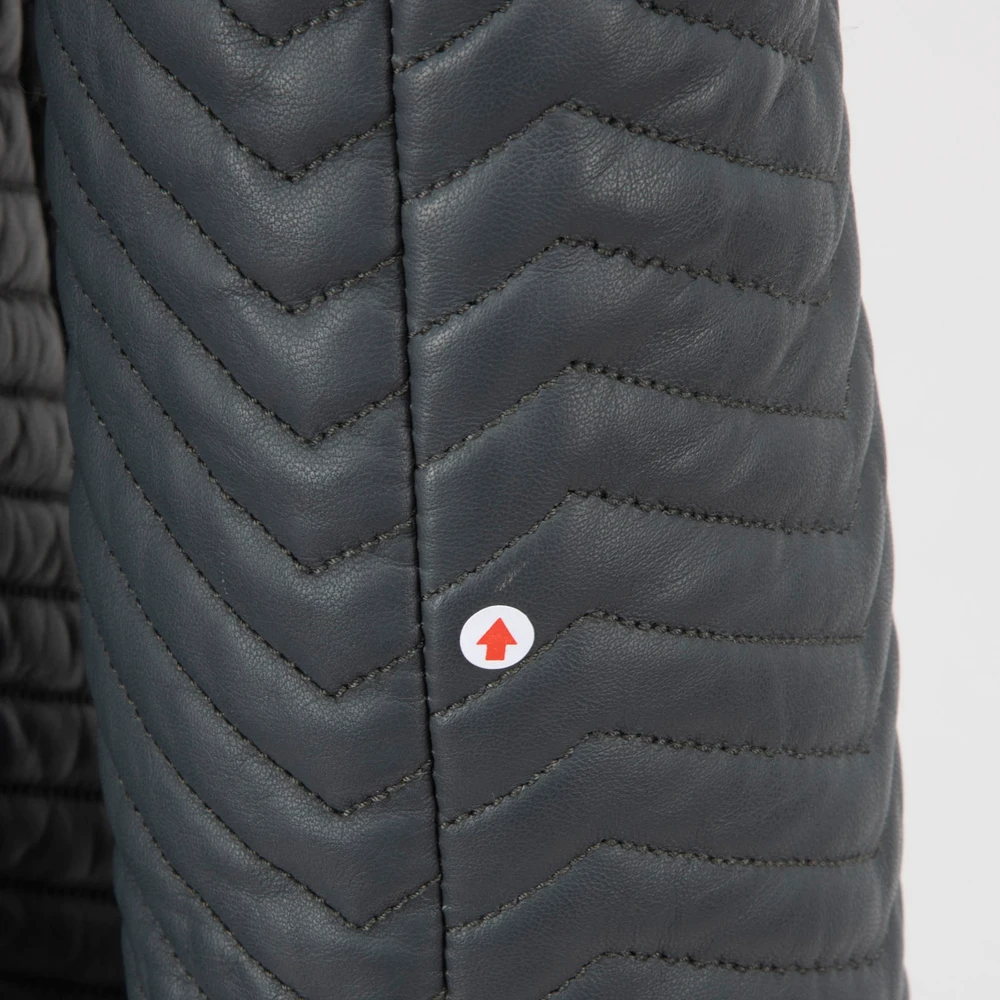 Emporio Armani Grey Quilted Leather Jacket