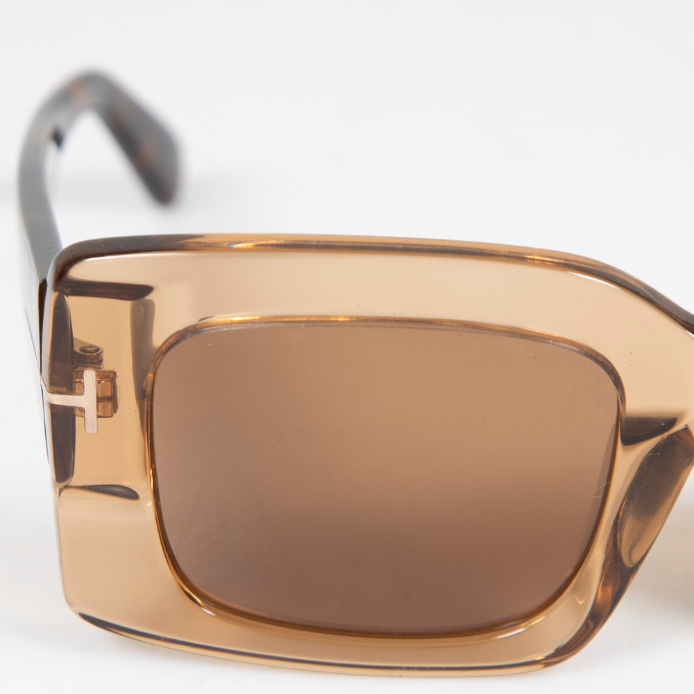Tom Ford Brown Rectangle Brigitta Sunglasses