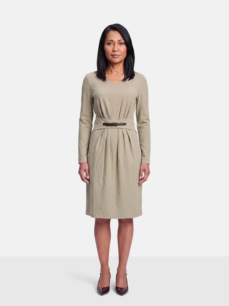 Etro Grey Pleated Waist Dress
