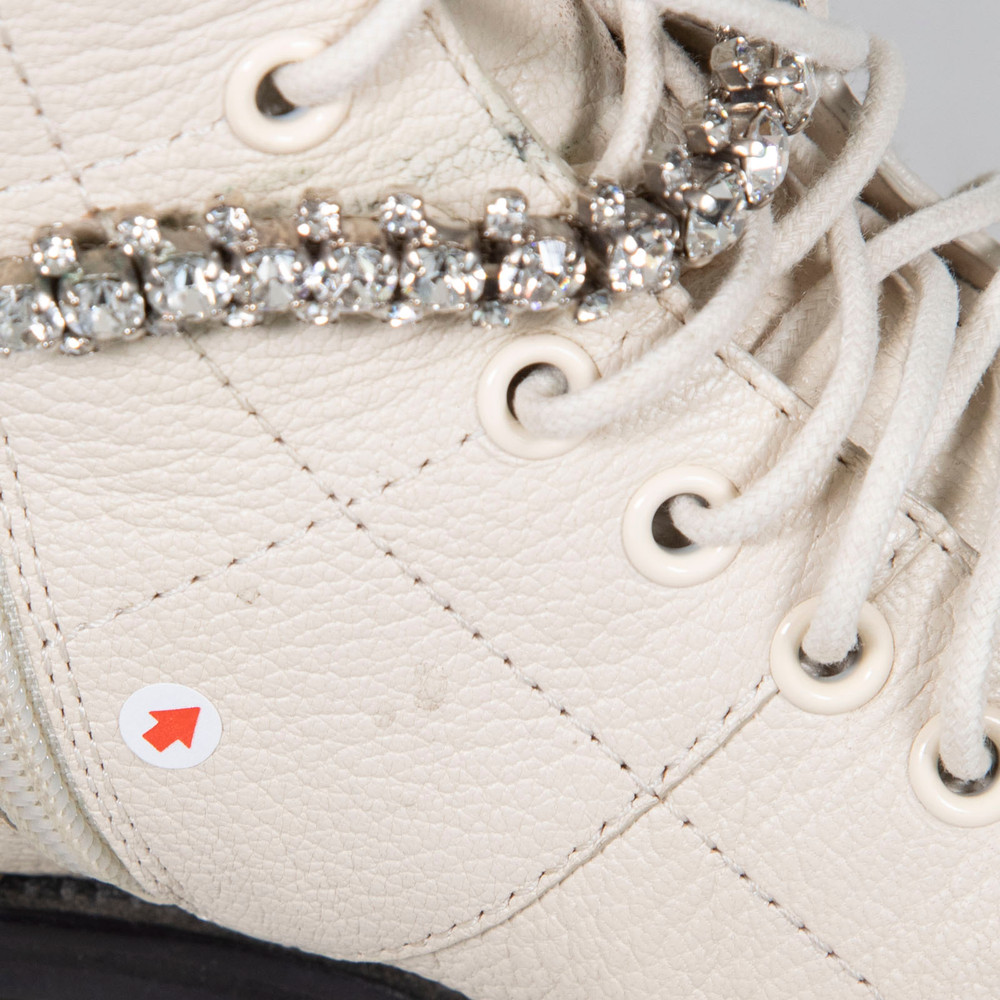 Jimmy Choo Beige Leather Cruz Combat Boots