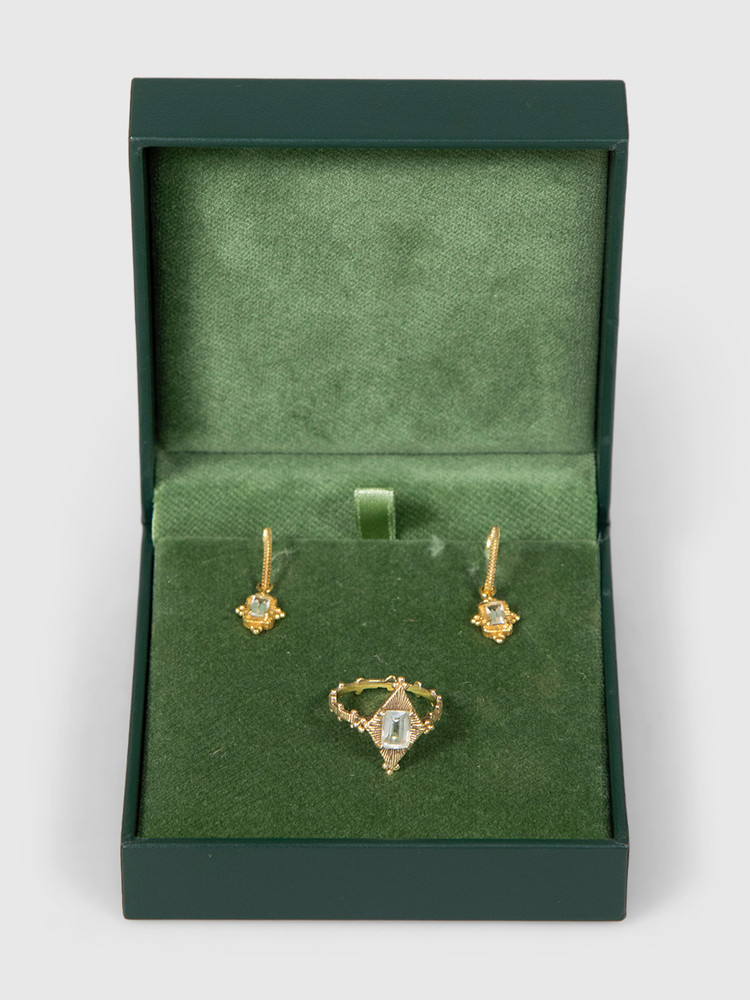 Zoë & Morgan White Topaz Anastasia Earrings & Ring Set