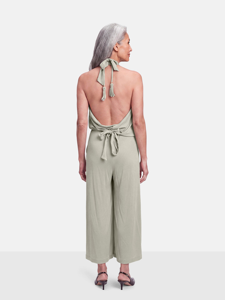 Diane Von Furstenberg Grey Halterneck Jumpsuit