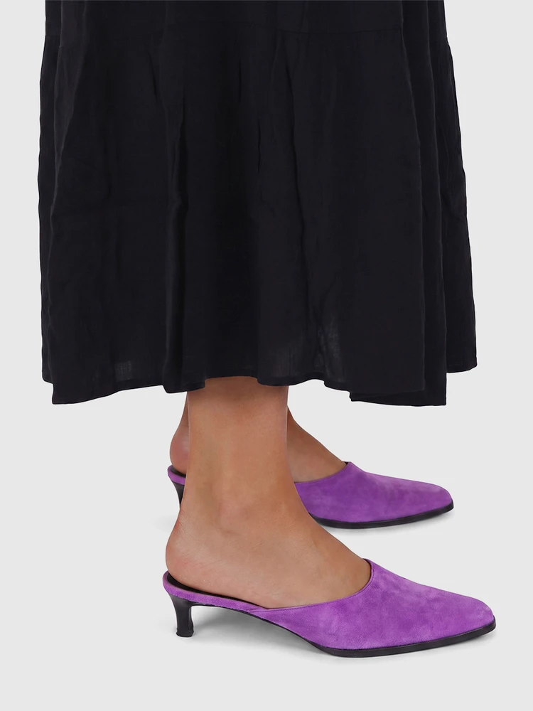3.1 Phillip Lim Purple Suede Agatha Kitten Heel Mules