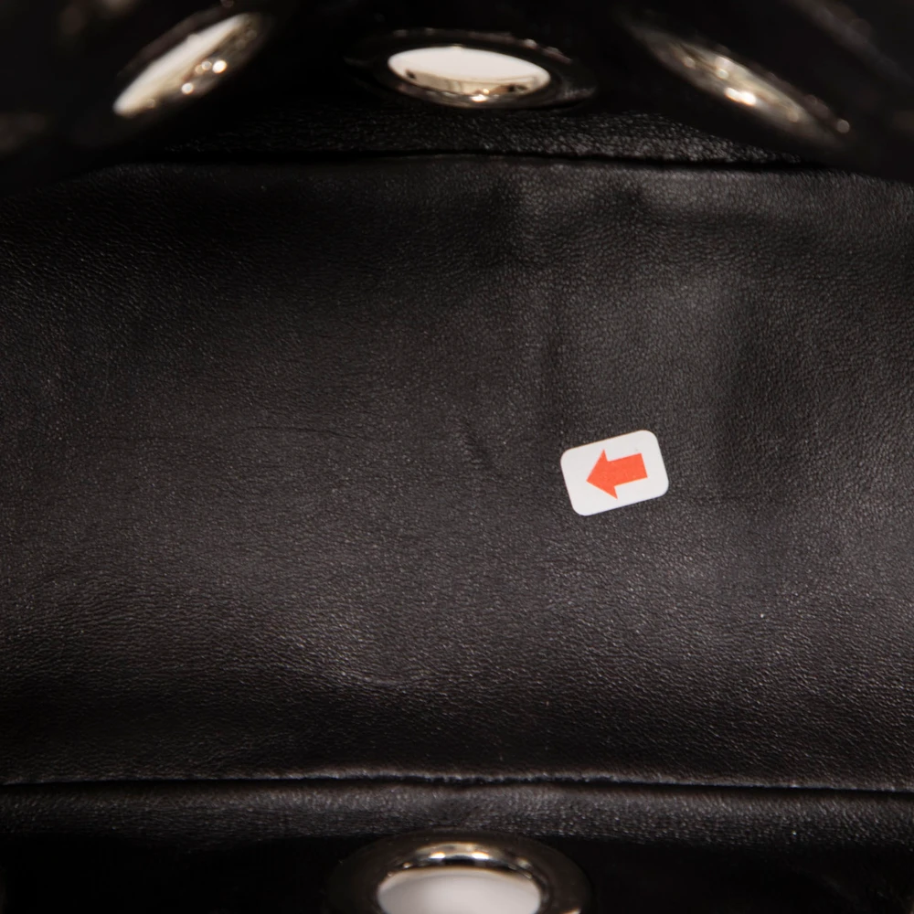 Prada Black Leather Vitello Daino Grommet Bag