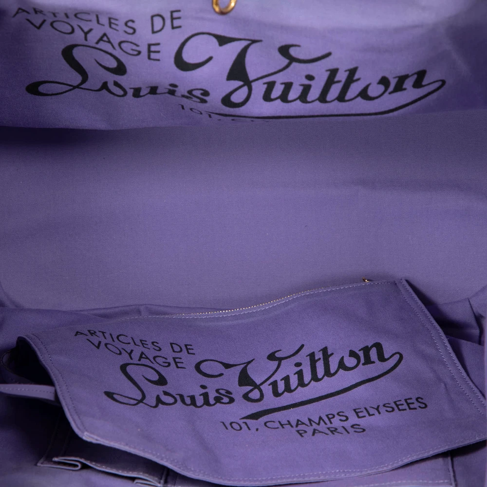 Louis Vuitton 2009 Black & Purple Cabas Ipanema GM Bag