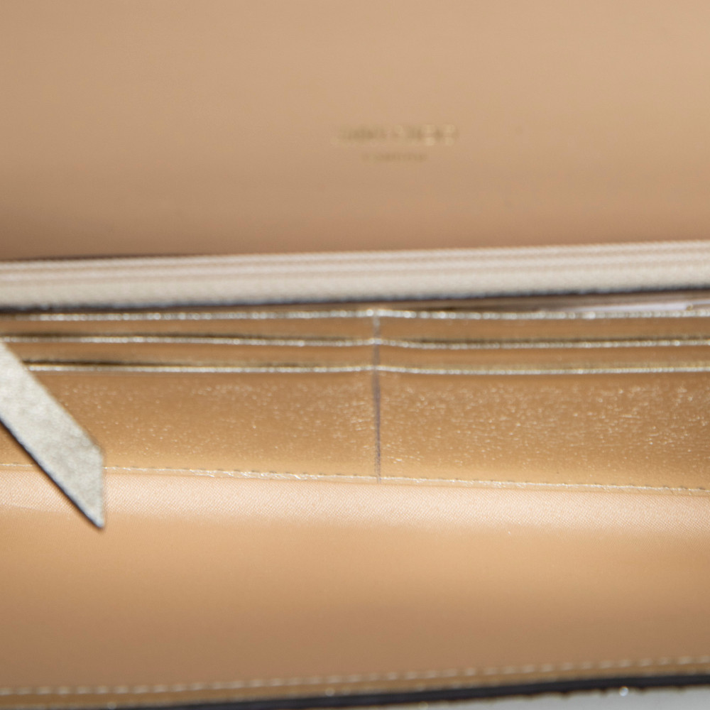 Jimmy Choo Silver Glitter Milla Clutch Bag