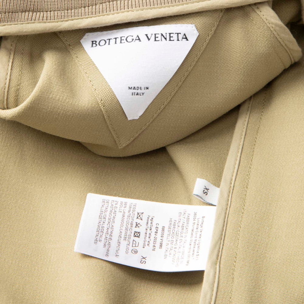 Bottega Veneta Khaki Zip Up Turtleneck Jacket