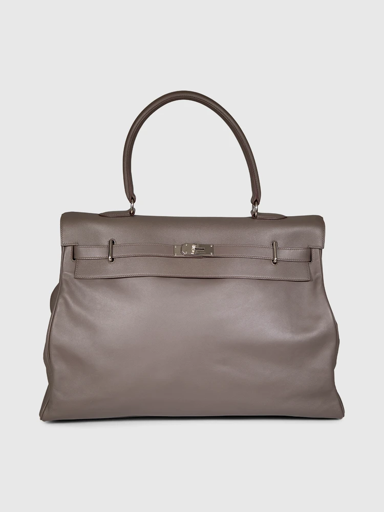 Hermès 2013 Etain Veau Sikkim Kelly Relax 50