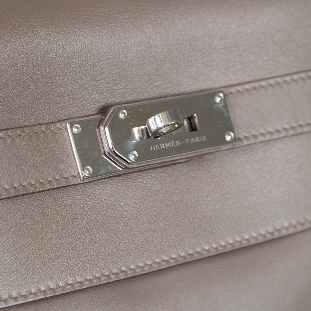 Hermès 2013 Etain Veau Sikkim Kelly Relax 50