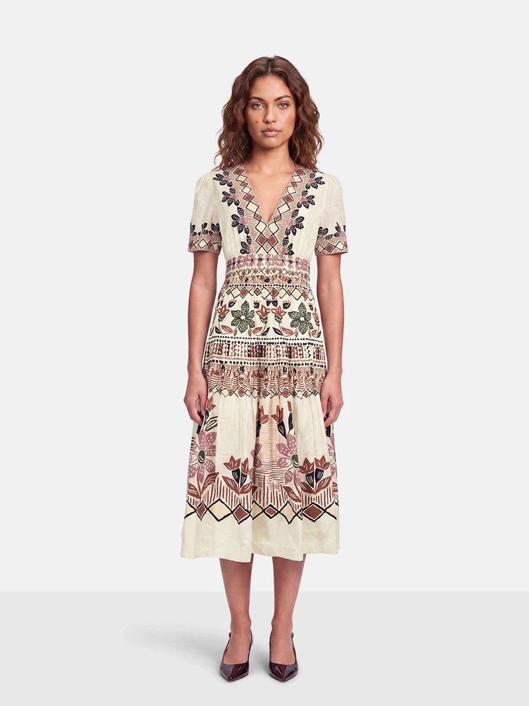 FARM Rio Floral Print Anika Midi Dress