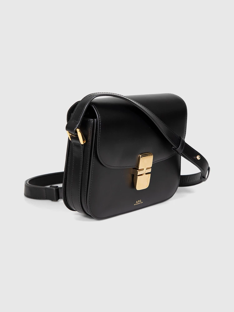 A.P.C. Black Leather Small Grace Cross Body Bag