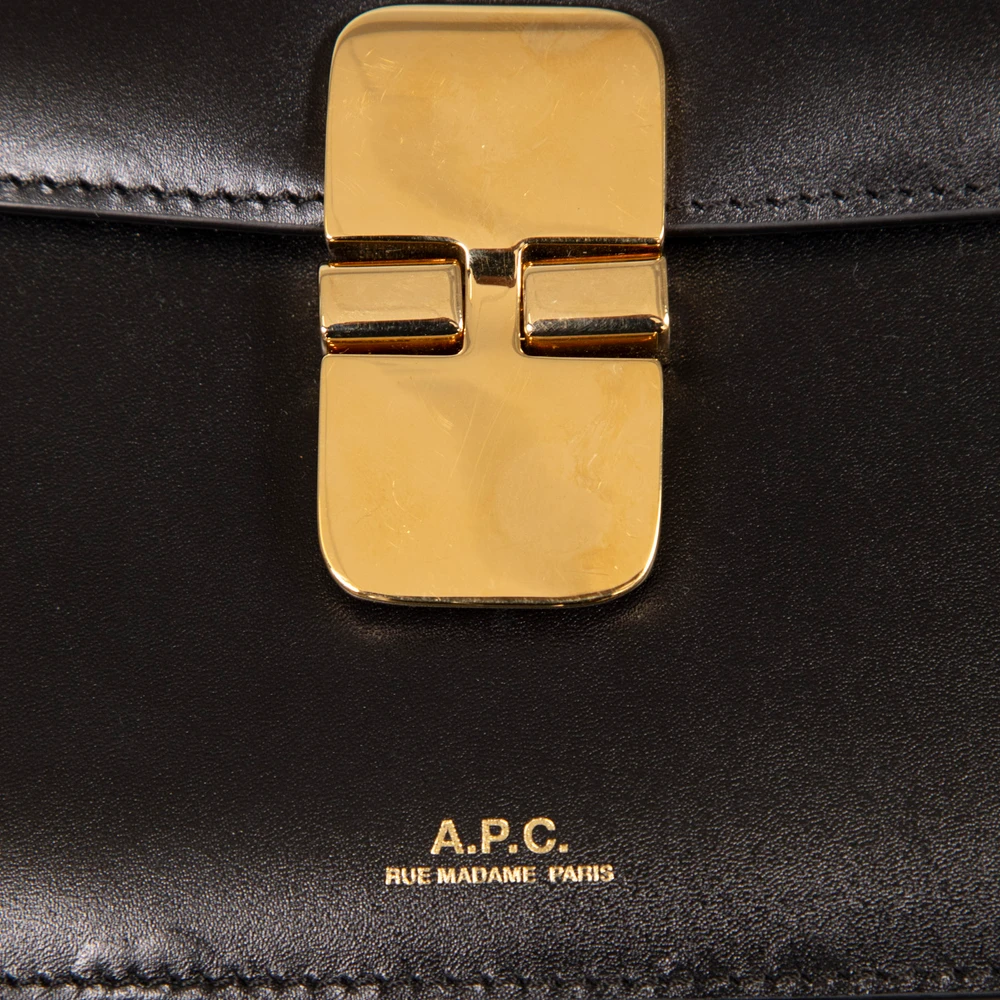 A.P.C. Black Leather Small Grace Cross Body Bag