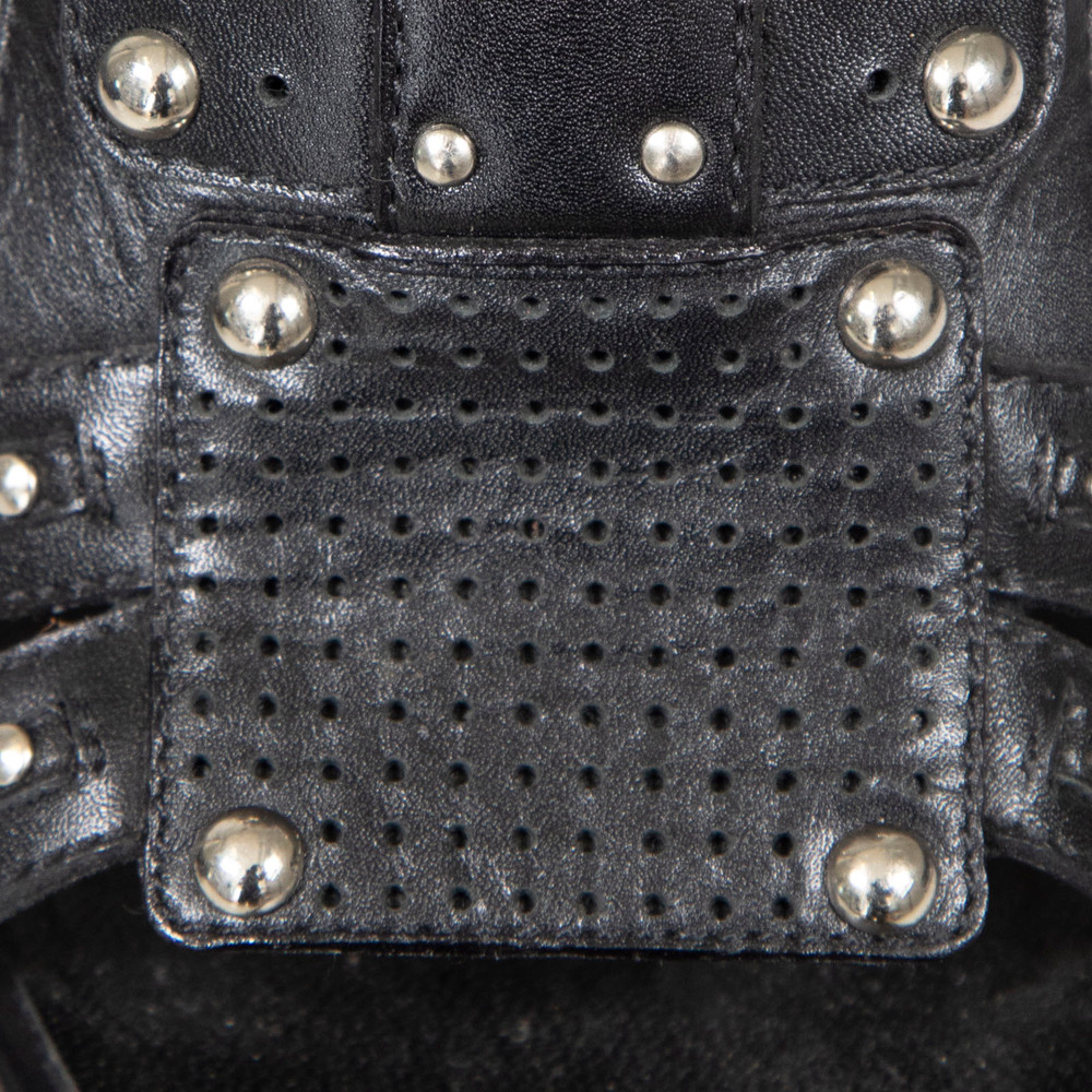 Giuseppe Zanotti Black Leather Studded Platform Heels