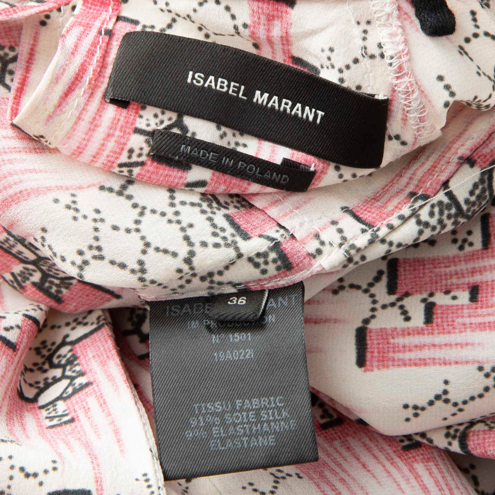 Isabel Marant Pink Silk Abstract Belted Dress