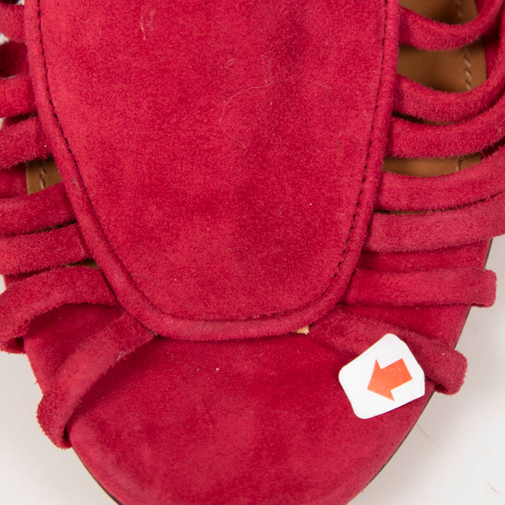 Aquazzura Red Suede Cut Out Heels