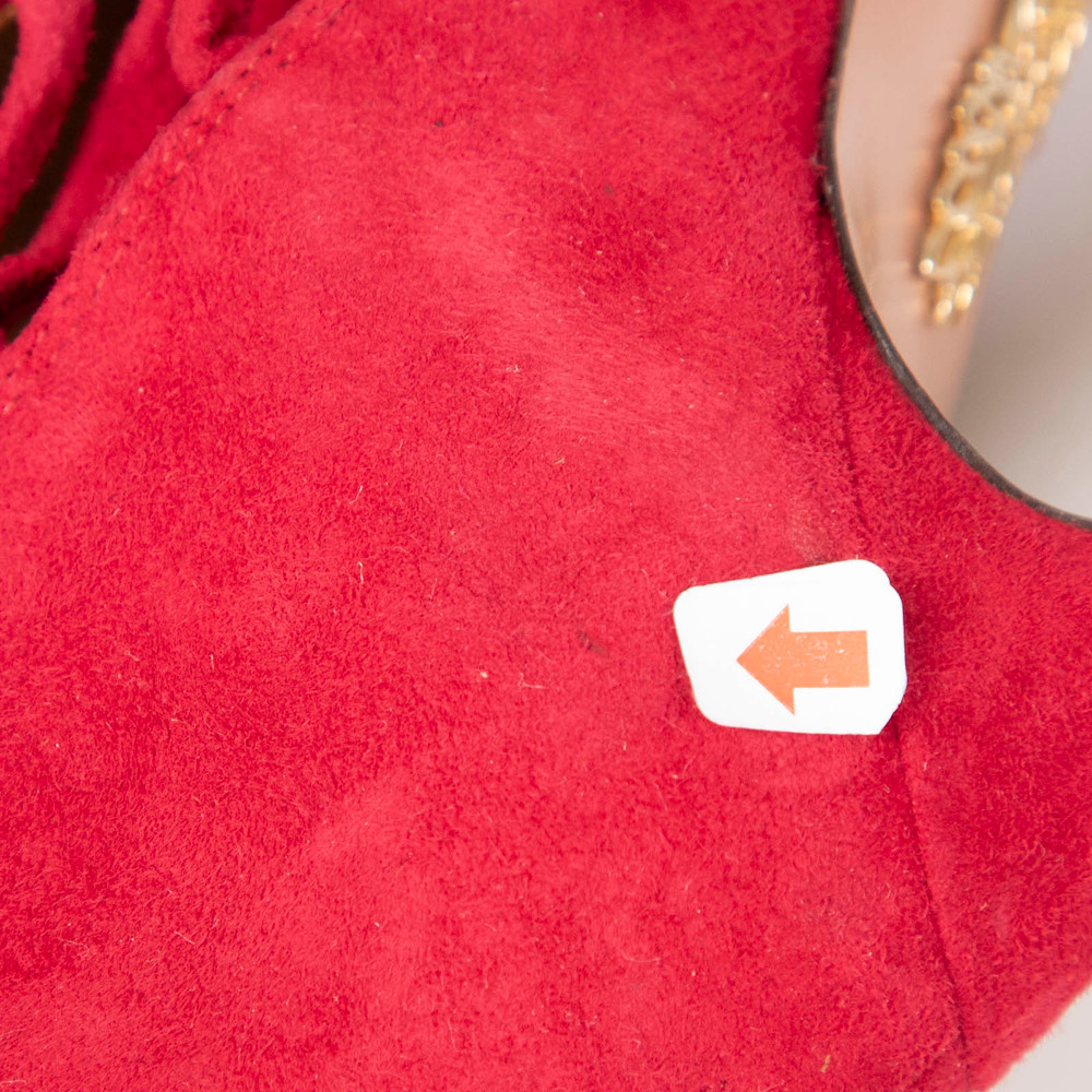 Aquazzura Red Suede Cut Out Heels