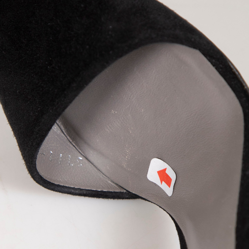 Gina Black Suede Point Toe Heels