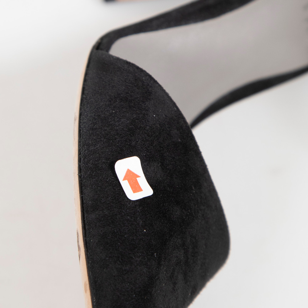 Gina Black Suede Point Toe Heels