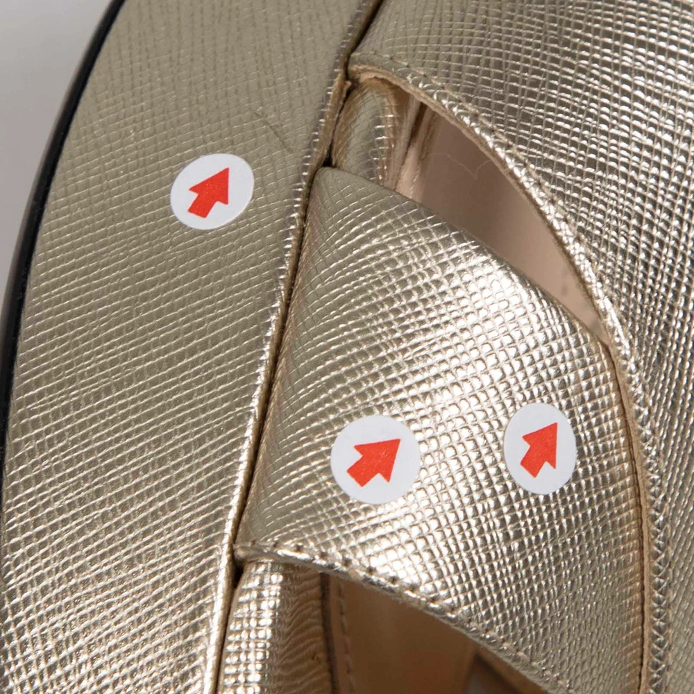 Prada Gold Saffiano Leather Platform Sandals