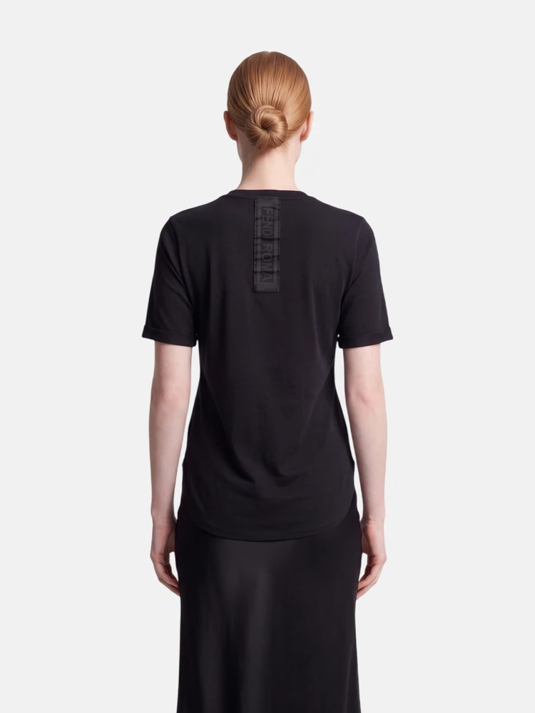 Fendi Black Embellished MCMXXV T-Shirt