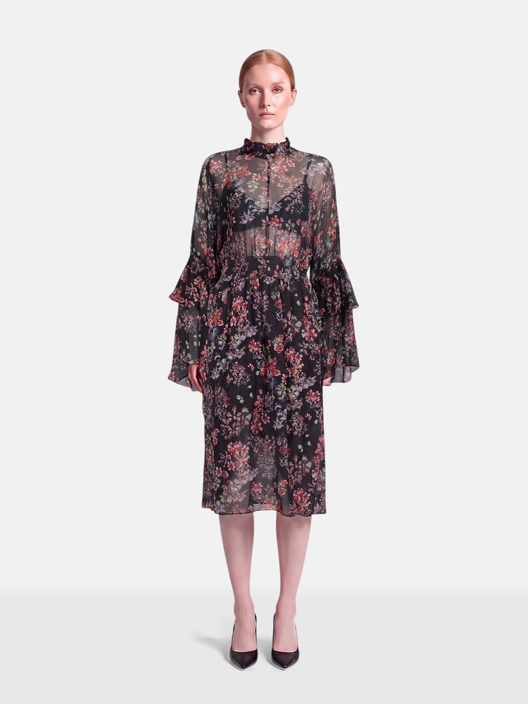 Iro Floral Sheer Midi Dress