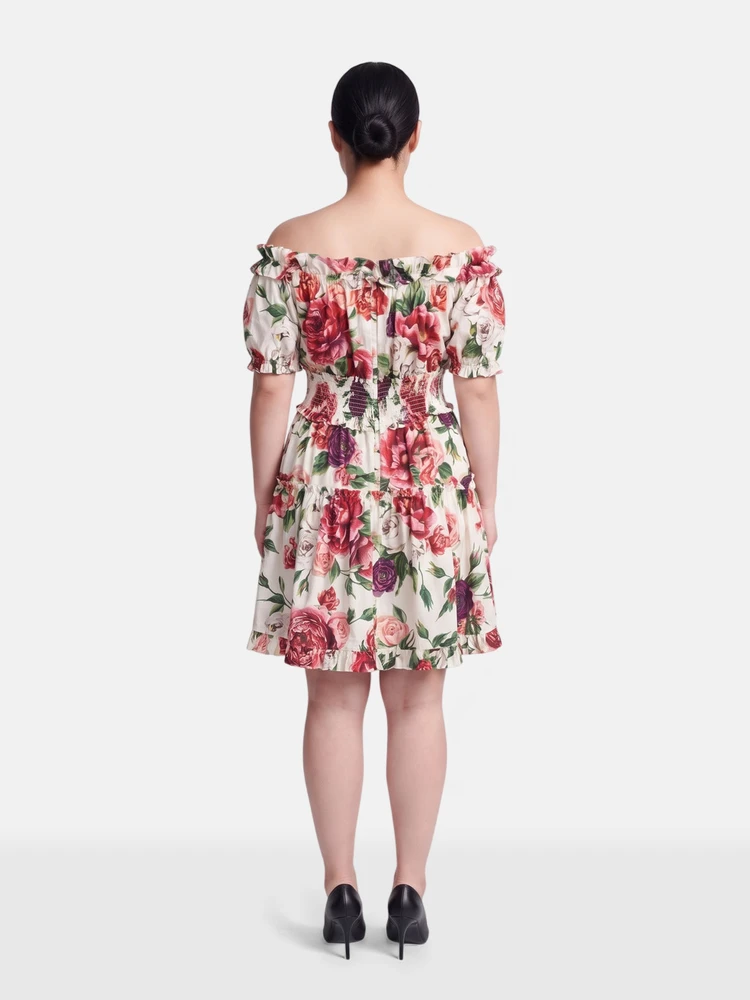 Dolce & Gabbana Floral Off Shoulder Mini Dress