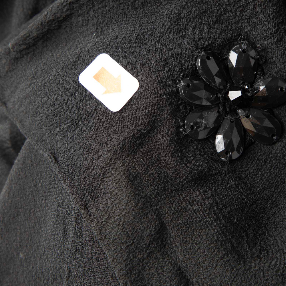 Erdem Black Floral Embellished Scarf