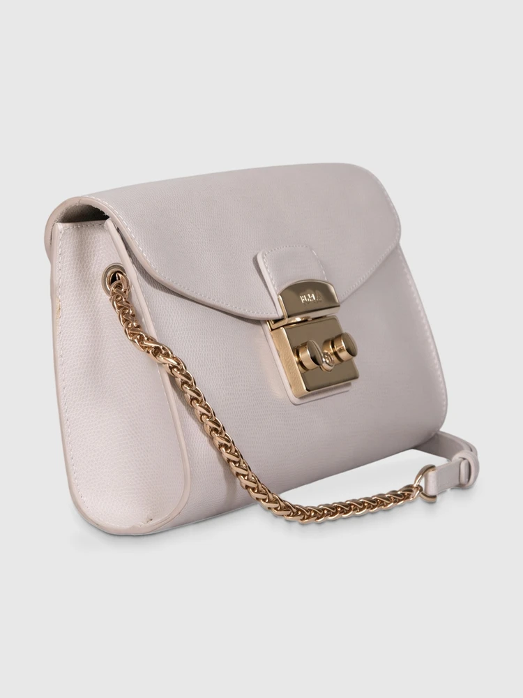 Furla Beige Metropolis Leather Crossbody Bag