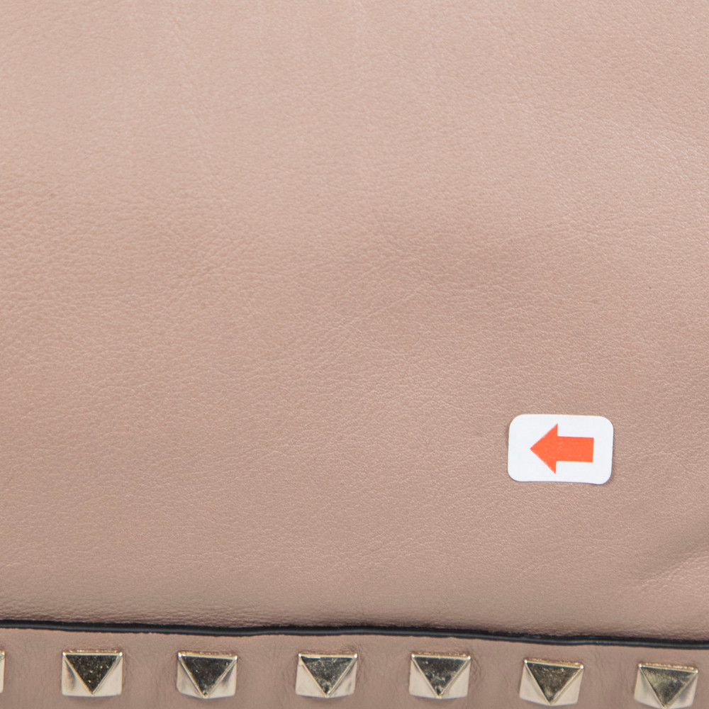 Valentino Garavani Beige Leather Rockstud Tote Bag