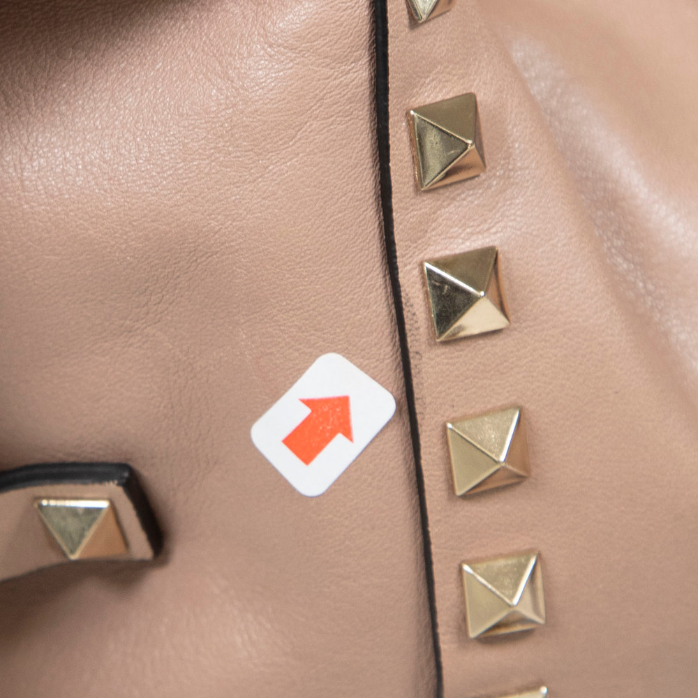 Valentino Garavani Beige Leather Rockstud Tote Bag