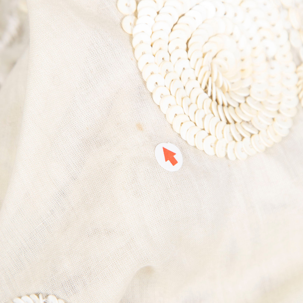 Dries Van Noten Beige Floral Sequinned Scarf