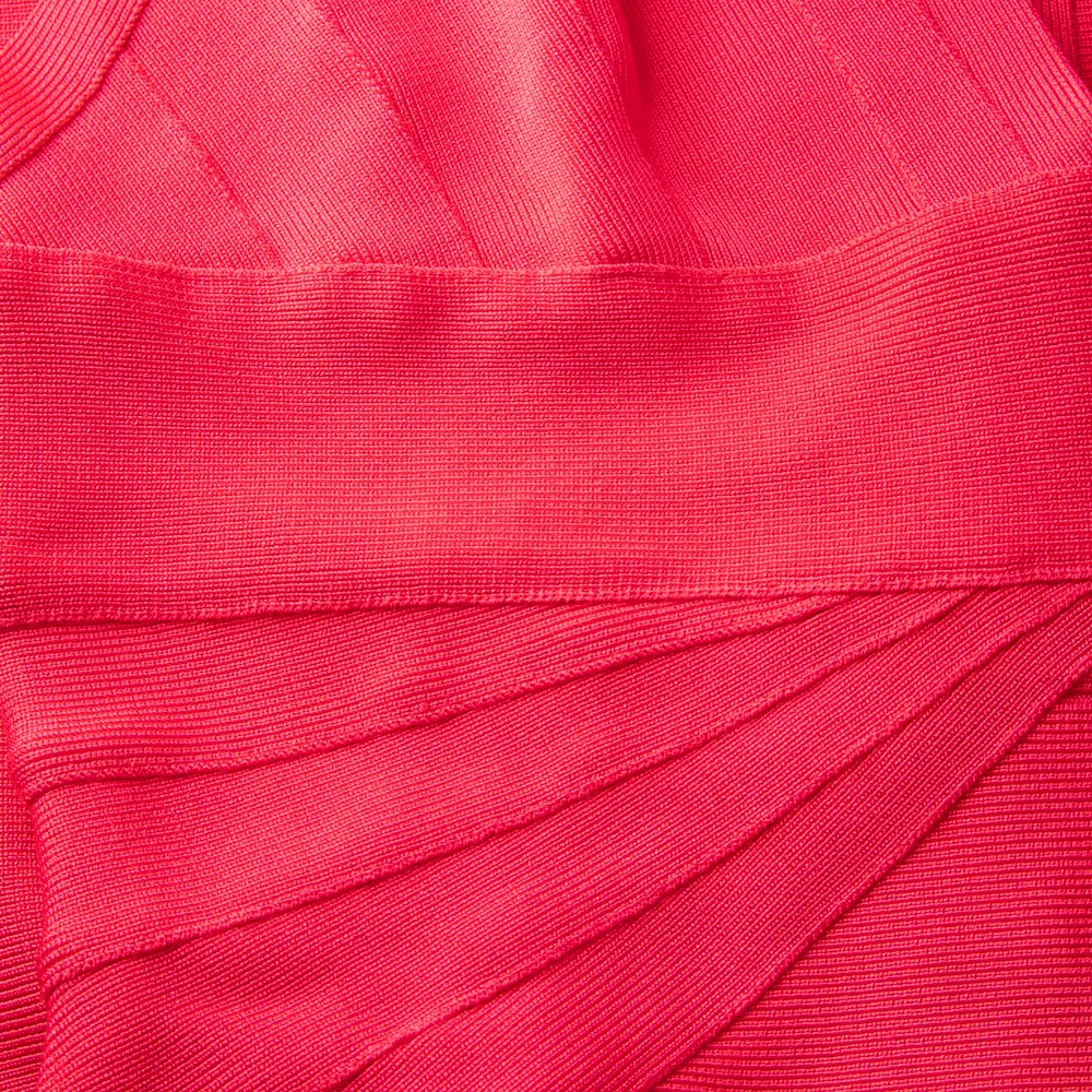 Herve Leger Pink Bandage Knee Length Dress