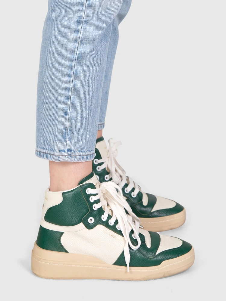 Saint Laurent Green & White High Top SL/24 Trainers