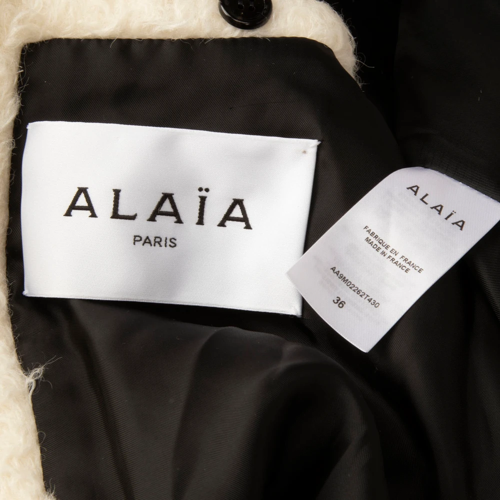 Alaïa Ecru Alpaca Wool Long Coat