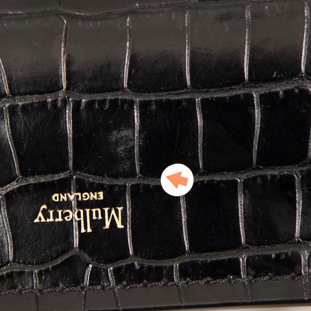 Mulberry Black Croc Embossed Small Amberley Satchel