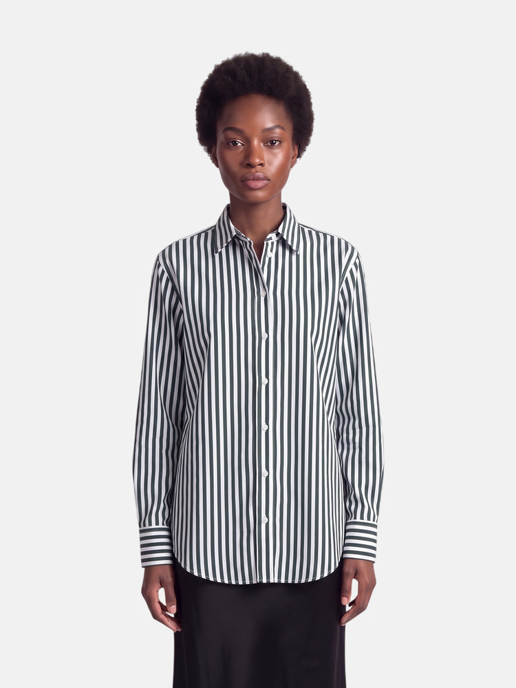 Maison Margiela Green Striped Button Up Shirt