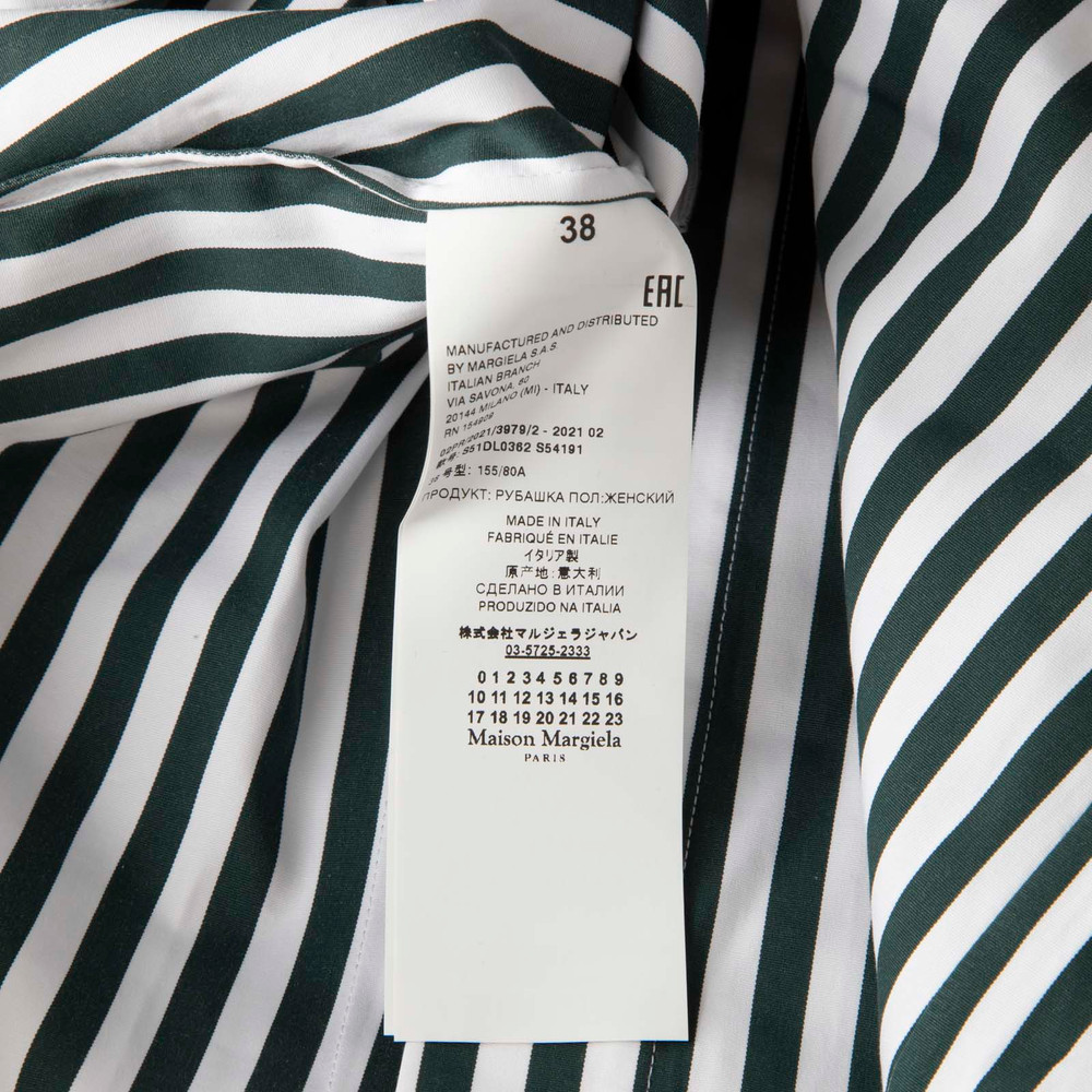 Maison Margiela Green Striped Button Up Shirt