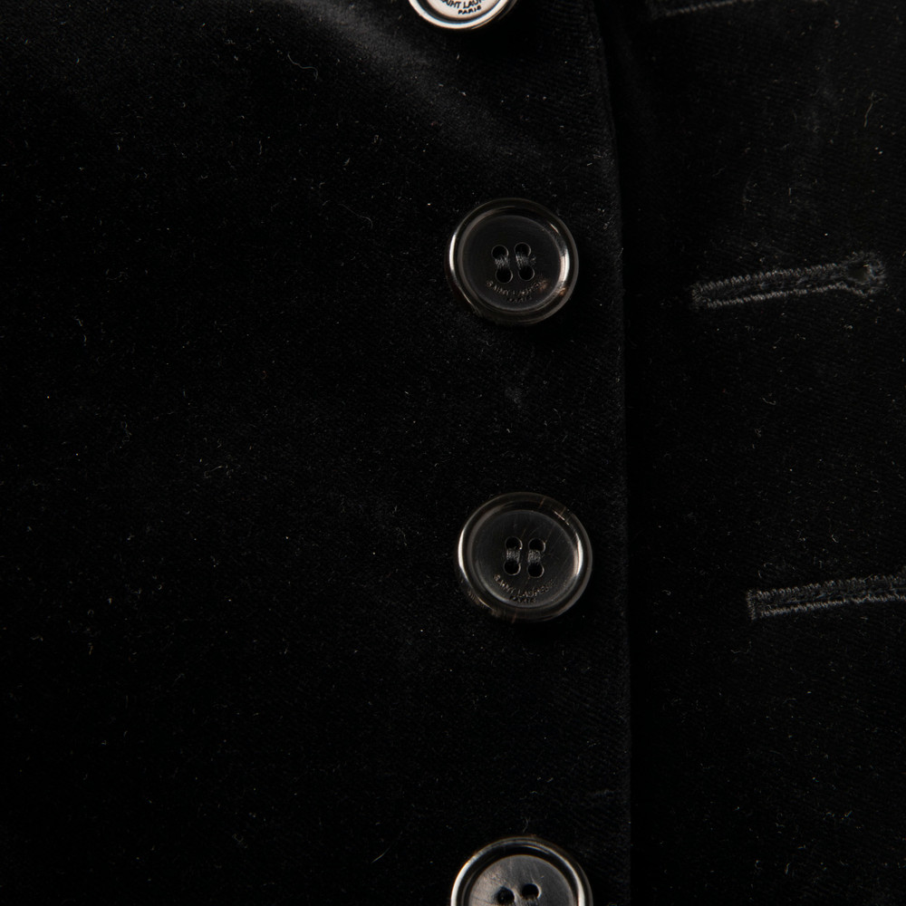 Saint Laurent Black Velvet Single Breasted Blazer