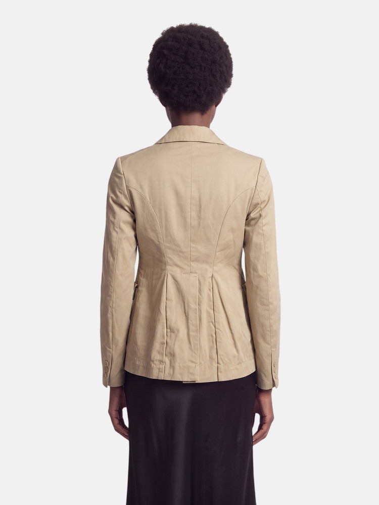 Comme Des Garcons Beige Single Breasted Collared Blazer