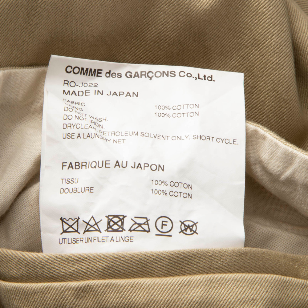 Comme Des Garcons Beige Single Breasted Collared Blazer