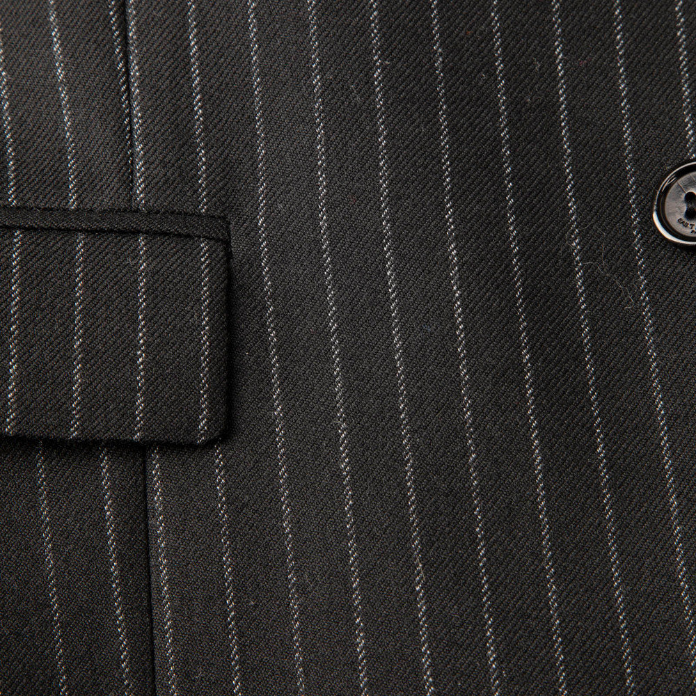 Saint Laurent Black Wool Pinstripe Blazer