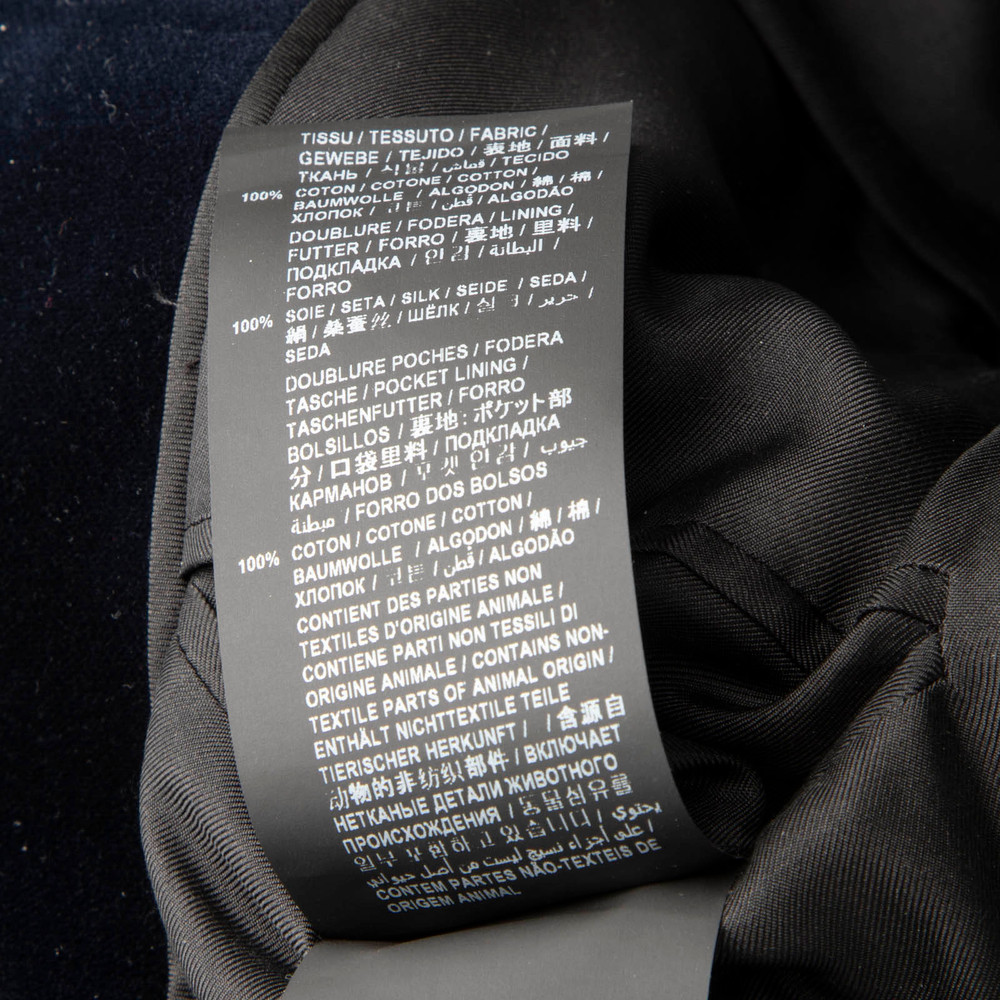 Saint Laurent Navy Velvet Long Sleeves Blazer