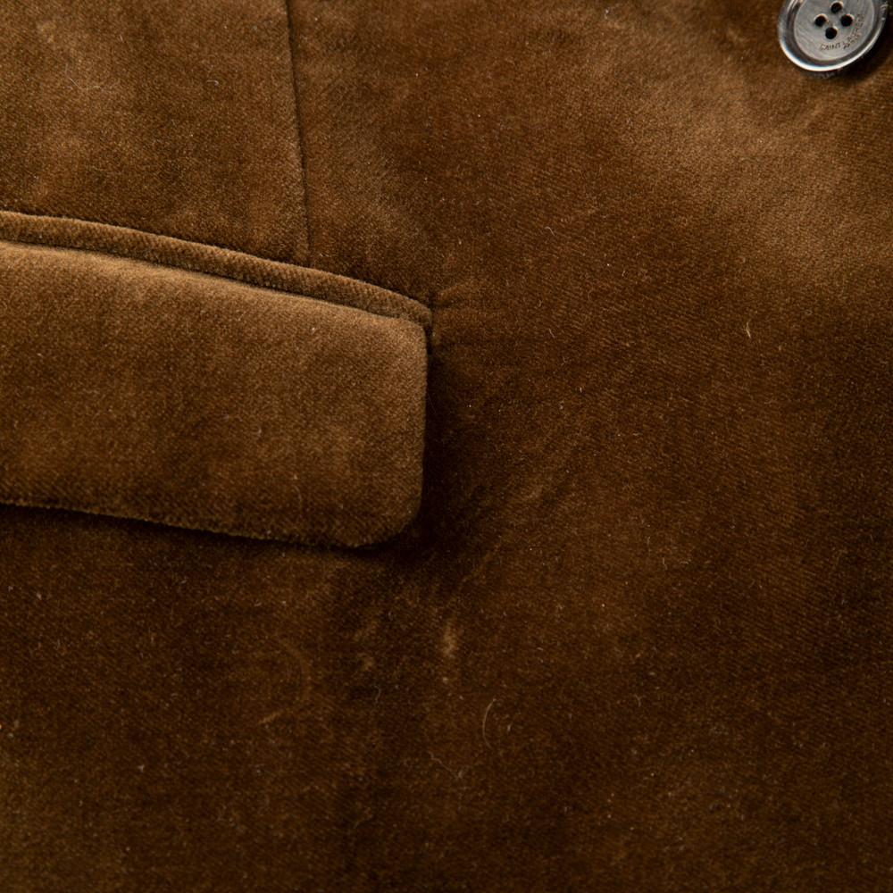 Saint Laurent Brown Wool Velvet Single Breasted Blazer