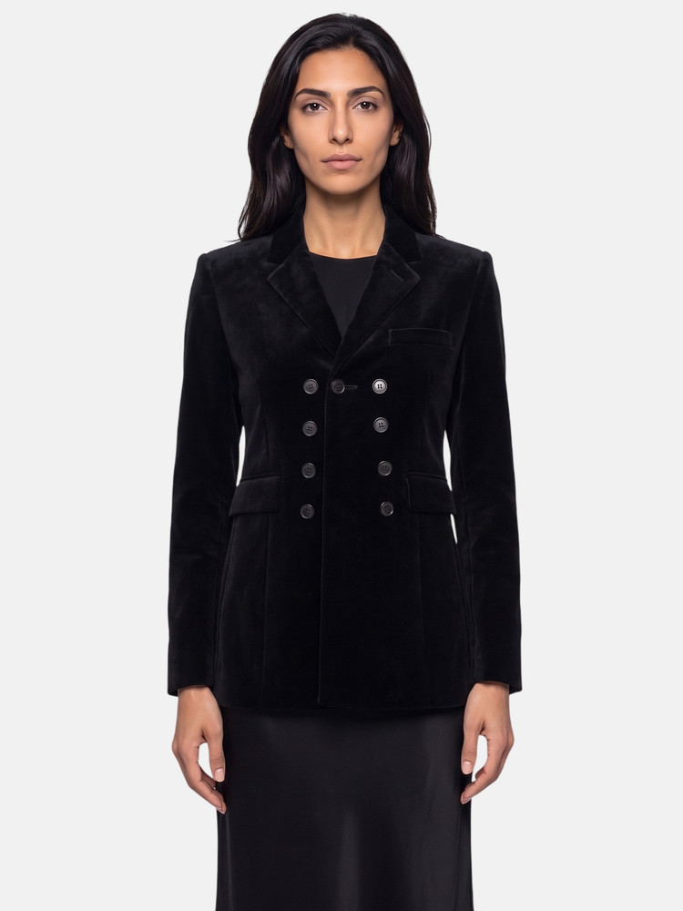 Saint Laurent Black Velvet Double Breasted Blazer
